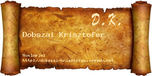 Dobszai Krisztofer névjegykártya