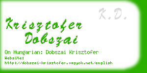 krisztofer dobszai business card